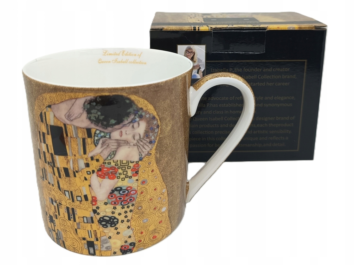 Großer Porzellanbecher (550 Ml) In Geschenkverpackung, Kollektion „klimt Kiss
