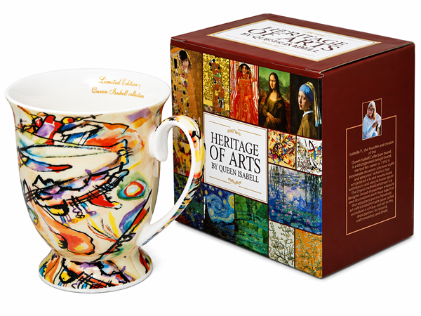 Stilvoller Porzellanbecher 300 Ml Im Kandinsky-stil + Geschenkbox