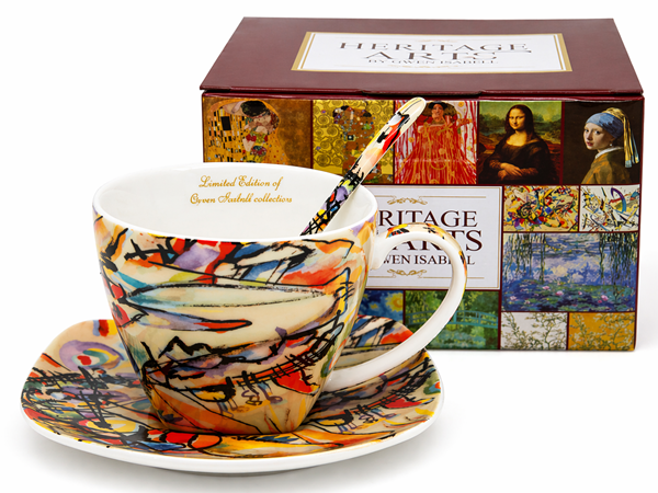 Tasse Und Untertasse, 250 Ml, Kandinsky-porzellan, Künstlerisches Geschenk