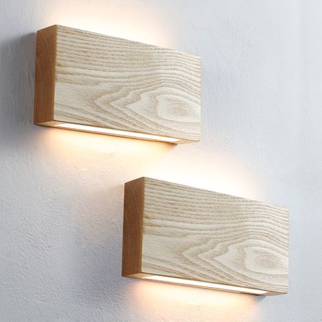 2er-set Wandlampe Mit Touch-dimmung, Modern Und Minimalistisch, Eschenholz, 6w, 20cm, Für Bettseite, Wohnzimmer, Esszimmer, Wanddekor Im Hintergrund