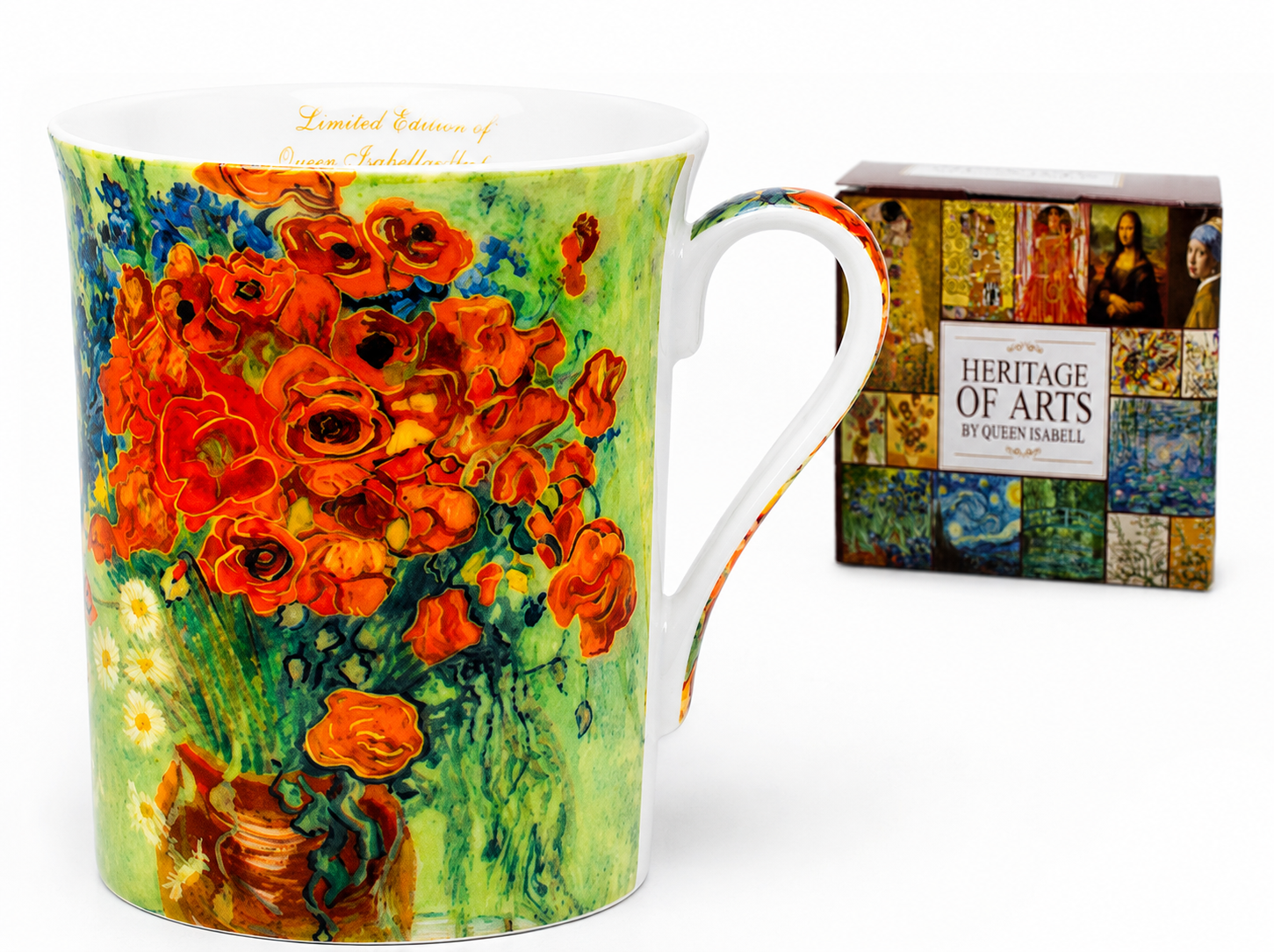 Van Gogh Porzellantasse Mohnblumen 290ml Königin Isabella + Geschenkbox