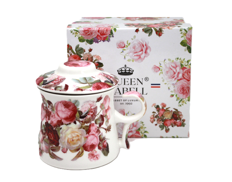 Tasse Mit Teesieb In Einer Geschenkbox, 350 Ml, Aus Der Kollektion „klassische Rose“.