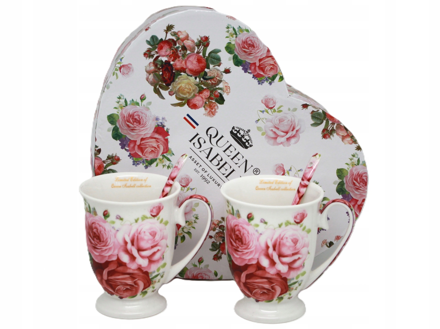 Große Porzellantassen, 2er-set (300 Ml), In Einer Geschenkbox, Kollektion Rose