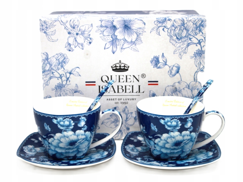 Porzellantassen-set 250 Ml Als Geschenk In Einer Box - Kobaltrosa
