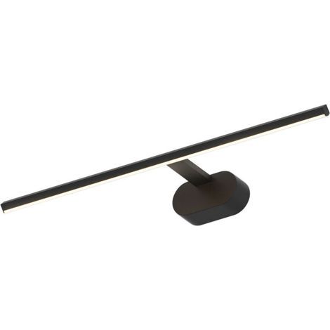 Wandleuchte Über Dem Spiegel, Minimalistischer Schwarzer Stil, Horizontale Oblonge Form, 60 Cm, Warmes Licht, 11 W Led, Modell Milagro