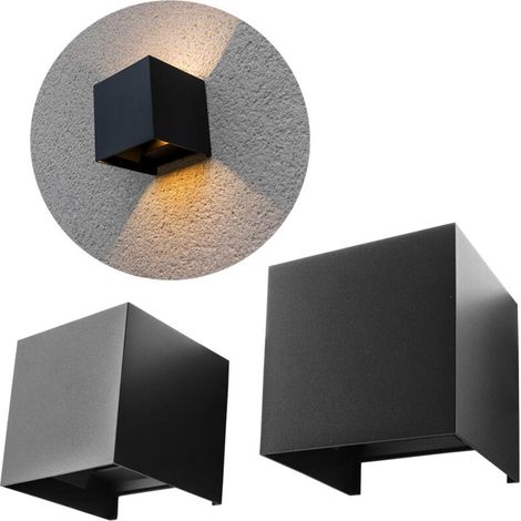 2 Led-wandleuchten Für Innen- Und Außenbereich – 12 W – Warmlicht 3000 K – Dimmbar – Einstellbarer Abstrahlwinkel – Ip65 Schutzart