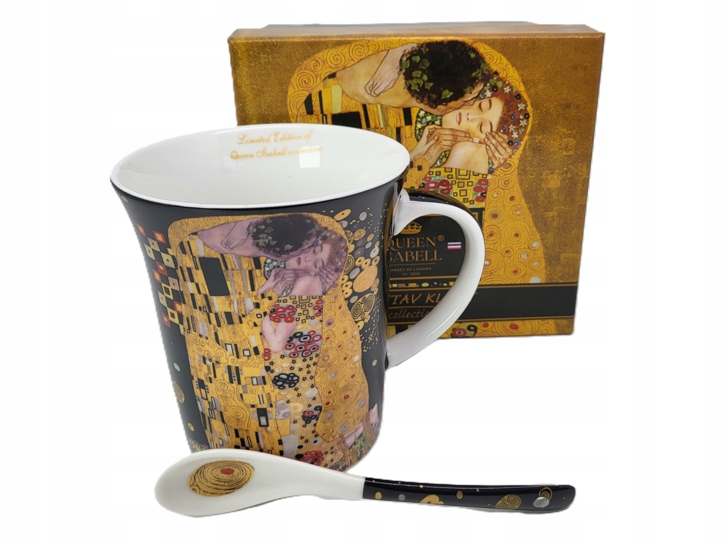Großer Porzellanbecher (400 Ml) In Geschenkverpackung, Kollektion „klimt Kiss
