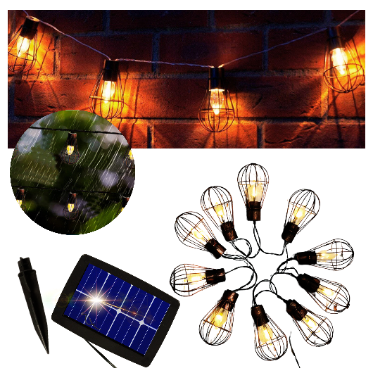 Solar-gartengirlande, Wasserdicht, Led-beleuchtung Für Dachboden Und Balkon
