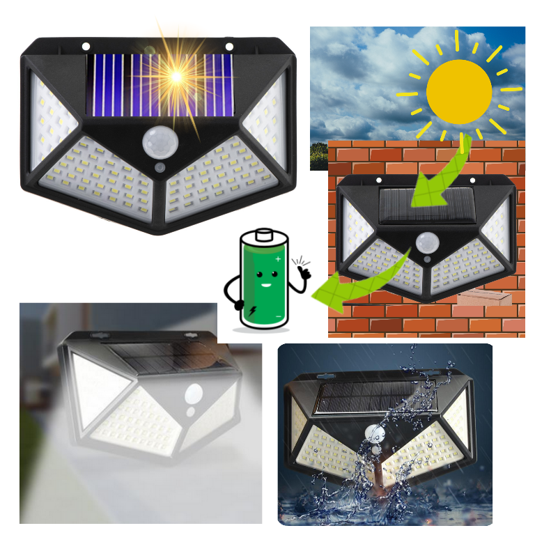 Solarlampe Mit Dämmerungssensor, Led-gartenleuchte Für Den Außenbereich, 600 Lm