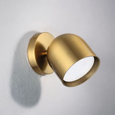 Verstellbare Led-wandleuchte Aus Gebürstetem Messing – Diffusor Vertikal 90° (oben/unten) Und Horizontal 180° (links/rechts) Einstellbar – Integriertes Gx53-leuchtmittel, 9 W, Warmweiß