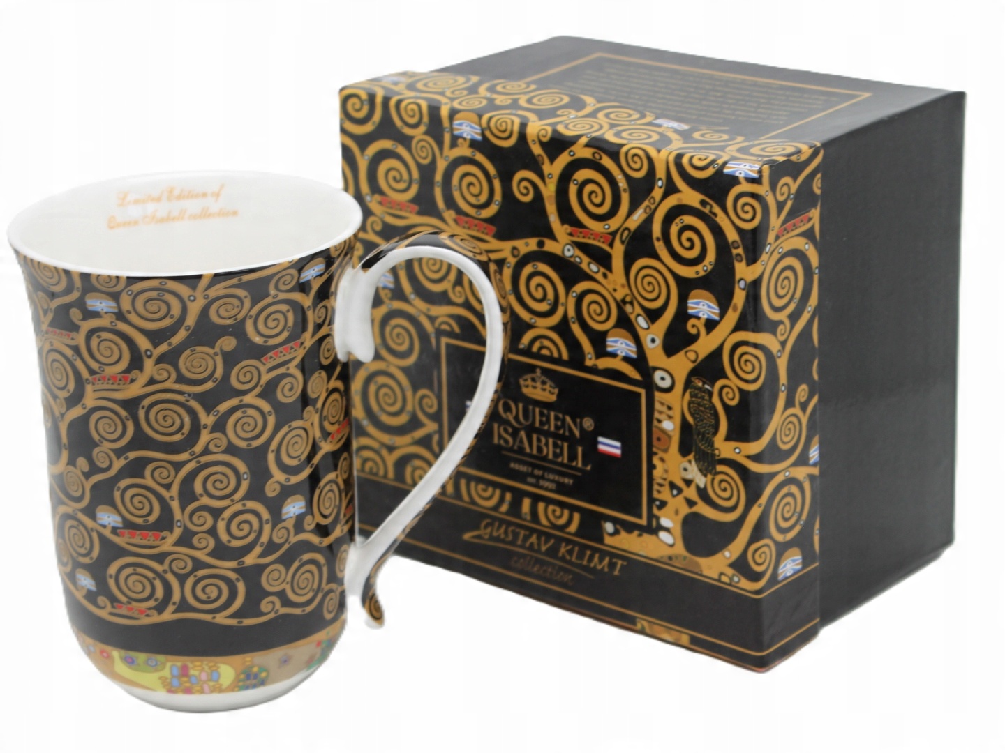 Großer Porzellanbecher (400 Ml) In Geschenkverpackung, Motiv: Klimts Lebensbaum