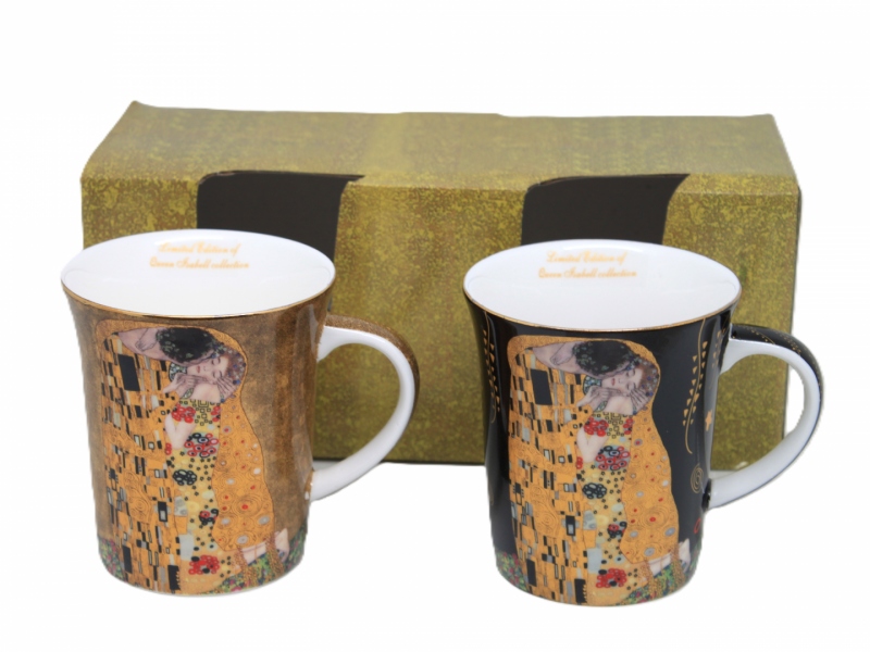 Porzellantassen-set In Einer Geschenkbox, Kollektion „klimt Kiss