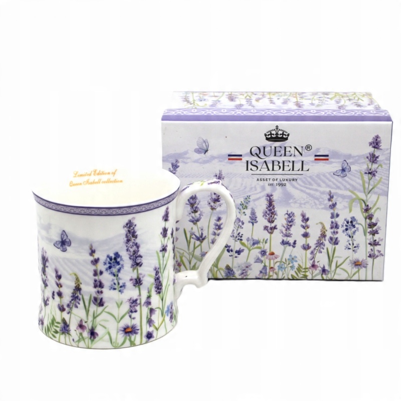 Großer Porzellanbecher In Einer 360-ml-box Als Geschenk Aus Der Lavendel-kollektion
