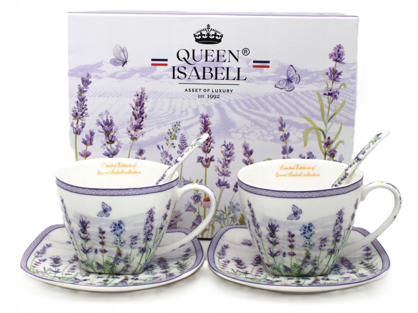 Set Aus 2 Porzellantassen, 250 Ml, In Einer Geschenkbox – Lavendelkollektion