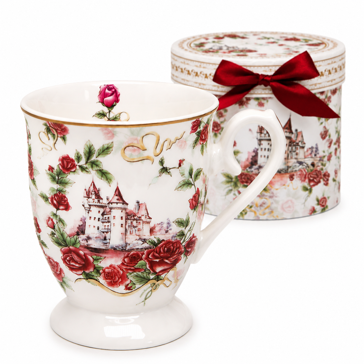 Porzellantasse 330 Ml In Einer Geschenkbox Roses Castle Elegantes Geschenk