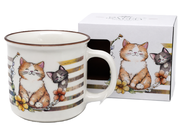 400 Ml Porzellantasse Mit Queen-isabell-katzenmotiv + Geschenkbox
