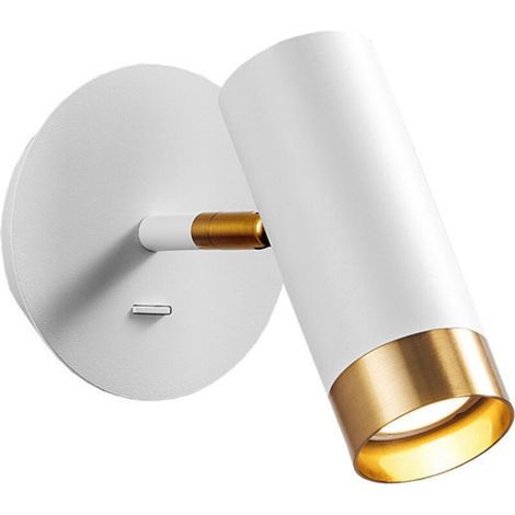 Wandlampe Led Retro Industrial Zum Lesen, Mit E27 5 W Glühlampe, Schwenkbar Und Integriertem Schalter, Weißer Innen-wand-spot