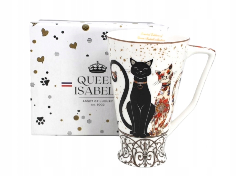 Elegante Große Porzellantasse, Katzenkollektion, 400 Ml, Als Geschenk
