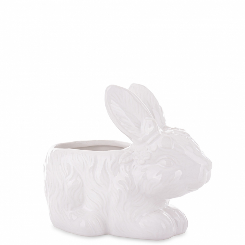 Figur-deckel Hase Keramik-blumentopf Osterdekoration Weiß