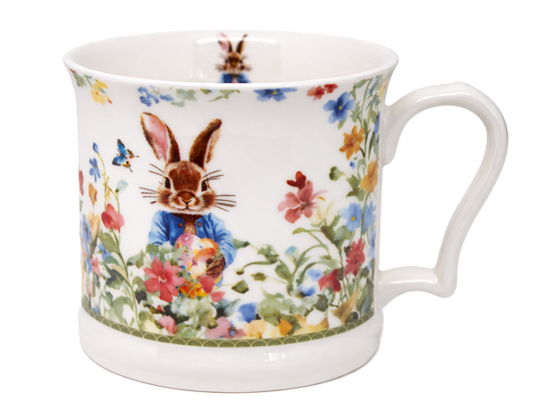 Porzellantasse 450 Ml, Osterhase, Blumen, Geschenkbox