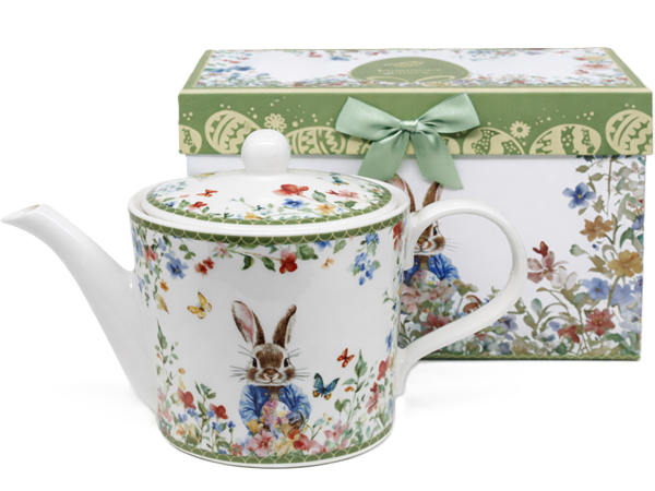 Porzellan-teekanne Hase Osterteekanne Geschenkbox