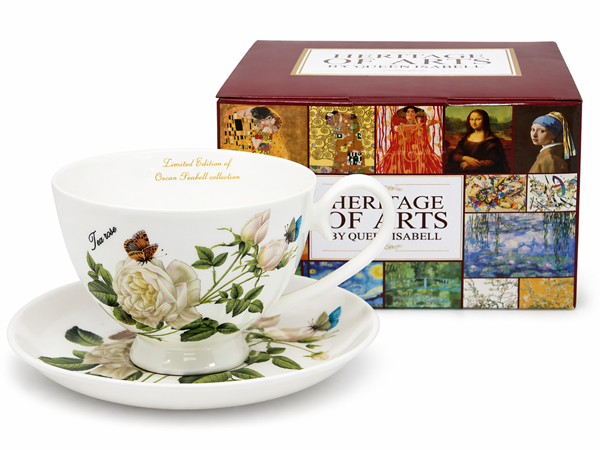 Porzellantasse „white Rose“ (250 Ml) + Untertasse „queen Isabell“ Als Geschenk
