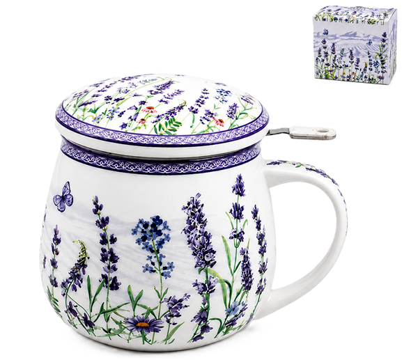 Porzellanbecher Mit Lavendel-einsatz, 450 Ml, Als Geschenk Von Königin Isabella