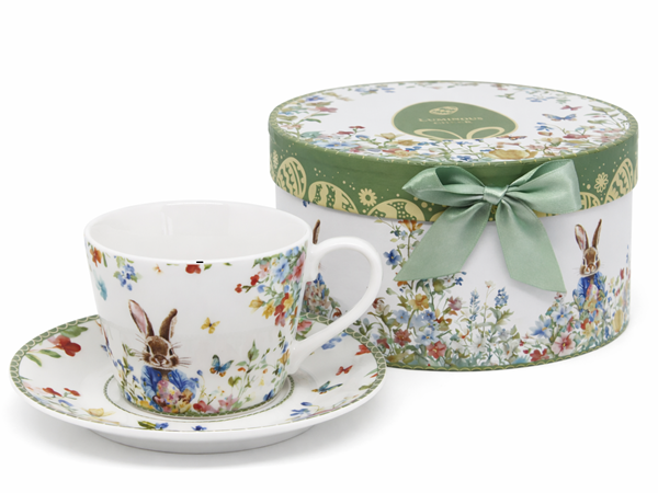 Porzellantasse Mit Untertasse, 230 Ml, Osterhasen-geschenkbox