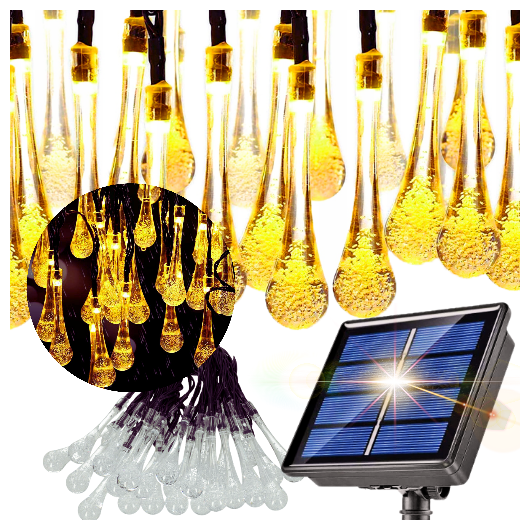Solarbetriebene Gartenlichterkette, Wasserdicht, Beständig Gegen Stürze, Eiszapfen Und Risse