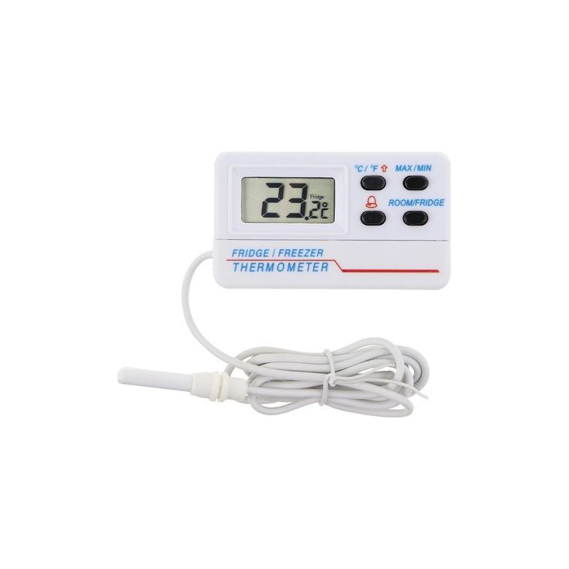 Thermomètre Digital De Réfrigérateur Ou De Congélateur - Avec Alarme - Fonction Max Min - Câble De 1,2 M-karteo