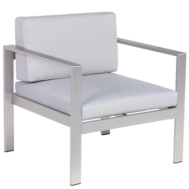 Beliani - Gartensessel Hellgrau Aluminium Polyester Terrasse Outdoor & Indoor Modern