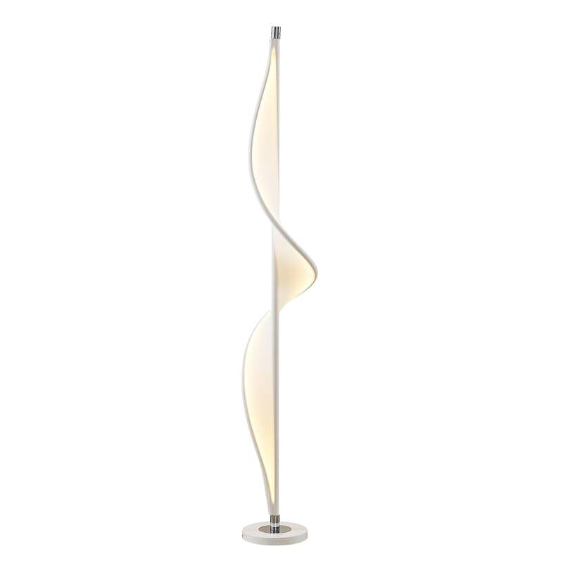 [neuwertig] B-ware Lucande Stehlampe Edano Led Dimmbar Lampe Leuchte Textil Weiß 154cm Hoch Licht