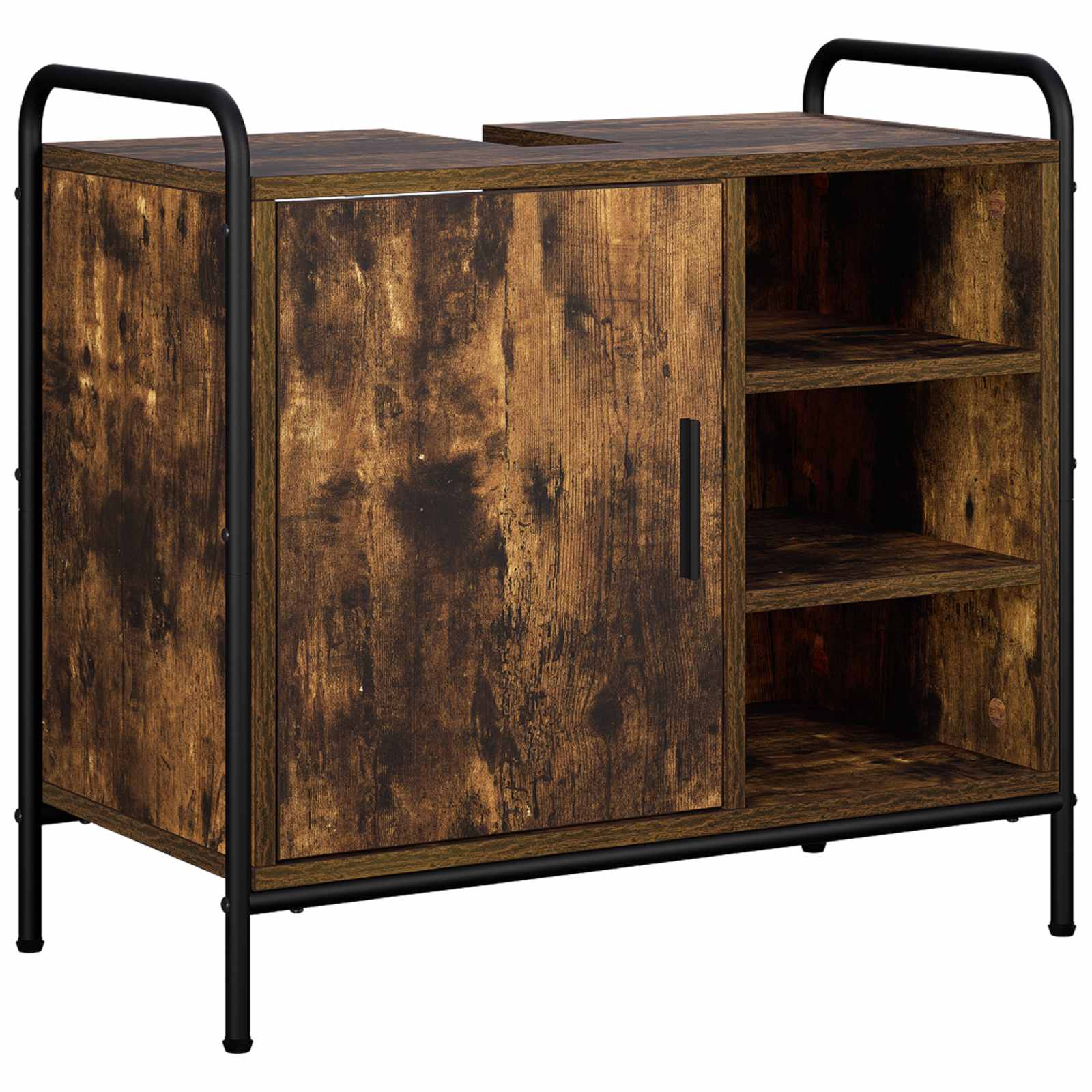 Badezimmerschrank Räuchereiche 65,5 X 34 X 61 Cm Holzwerkstoff Vidaxl