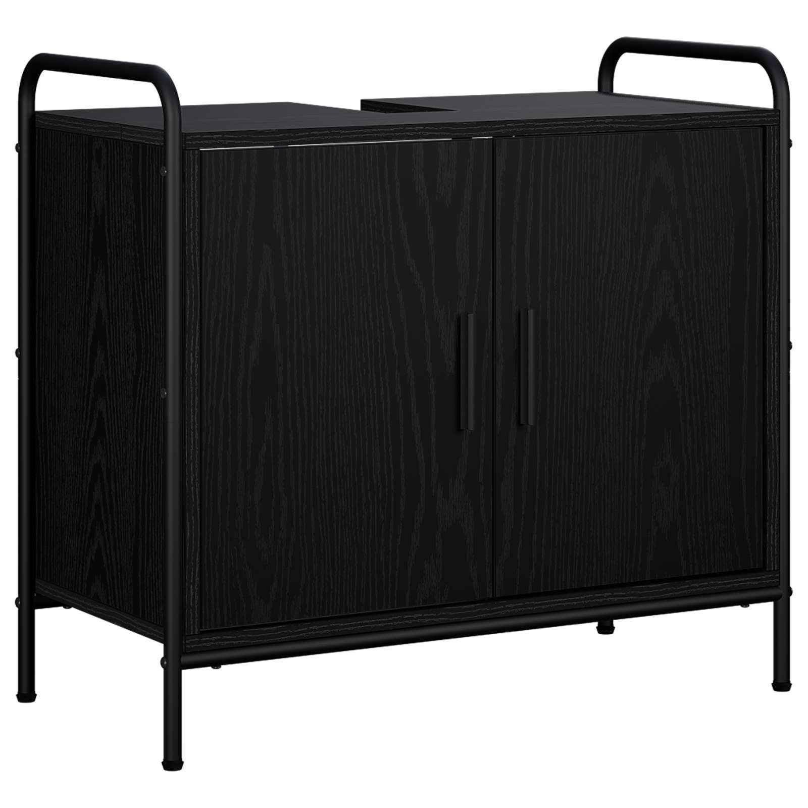 Badezimmerschrank Schwarz Eichen-optik 65,5 X 34 X 61 Cm Vidaxl