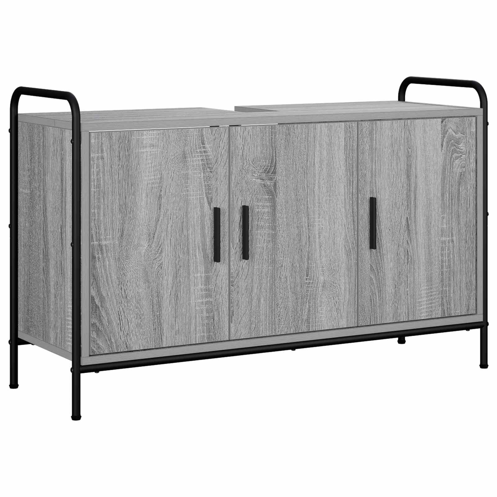 Badezimmerschrank Sonoma-grau 95 X 34 X 61 Cm Holzwerkstoff Vidaxl