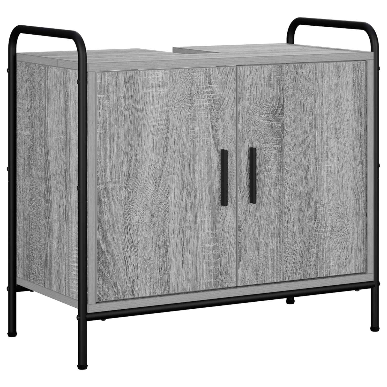 Badezimmerschrank Sonoma-grau 65,5 X 34 X 61 Cm Holzwerkstoff Vidaxl