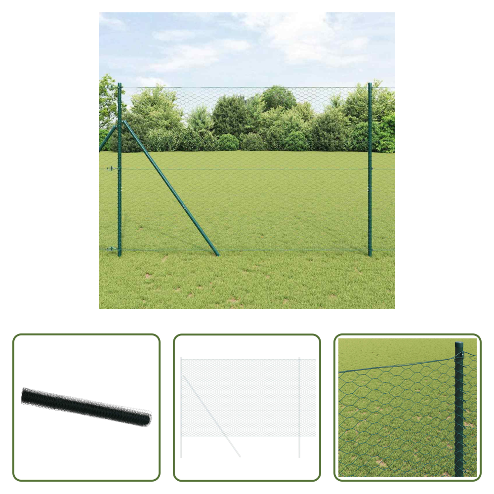 Vidaxl Terrassenzaun - Hexagonzaun Grün 1,6 X 100 M Pvc