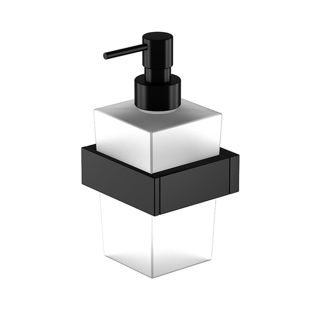 Steinberg Armaturen - Steinberg 460 - Seifenspender Mit Halter, Glas Weiß/schwarz Matt 460 8001 S