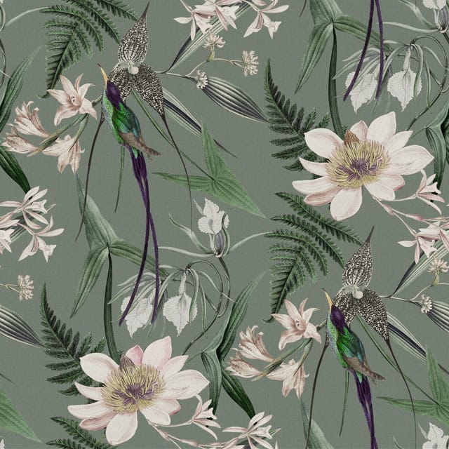 Superfresco Easy - Tapete - Paradise Garden - Grau/rosa - 10mx52cm