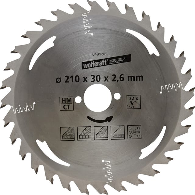 Wolfcraft Kreissägeblatt Ø 210 Mm Bohrung Ø 30 Mm 32 Zähne Kreissägeblatt