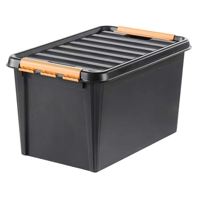 Smartstore Aufbewahrungsbox Pro 45 Mit Deckel 50 Liter 59 X 39 X 34 Cm, Schwarz
