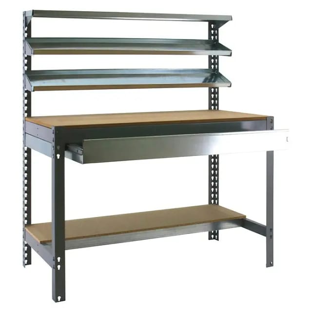 Simon Rack - Werkbank-kit 1440x1200x600mm Belastung 600kg - Simonwork Bt-1 Box 1200 Dunkelgrau/holz