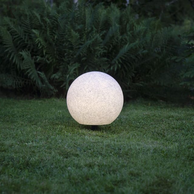 Best Season - Star Trading Dekoration Außen Stone, Weglampe, Kugel, Grau, Außenbereich, 40 Cm, E27, Ip65