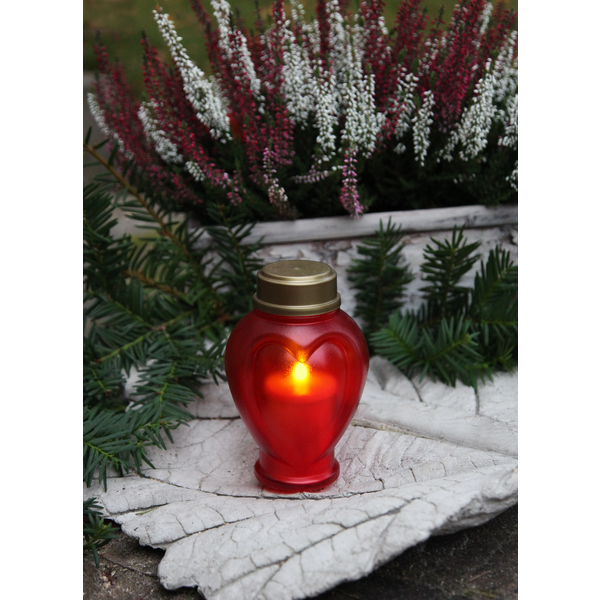 Display Led - Memorial Candle 15 Cm, Flackernd