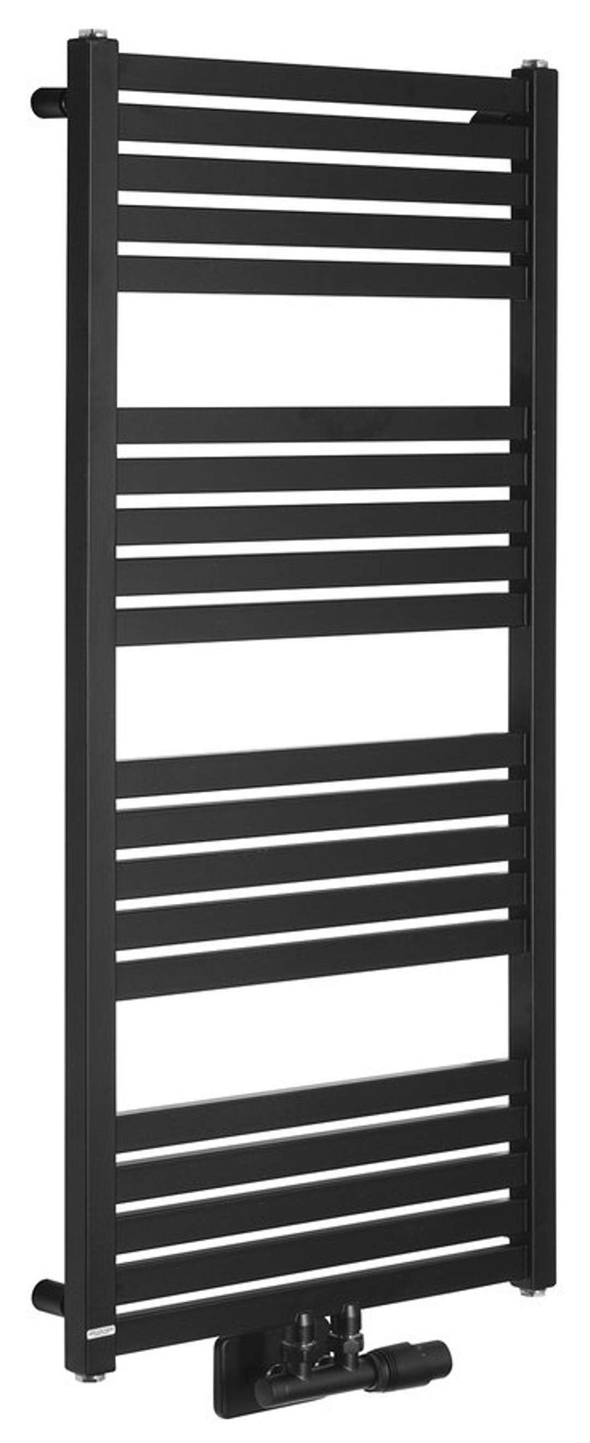 Bruckner Grunt - Heizkörper 105x50 Cm, Mittelanschluss, Schwarz Matt 600.121.6