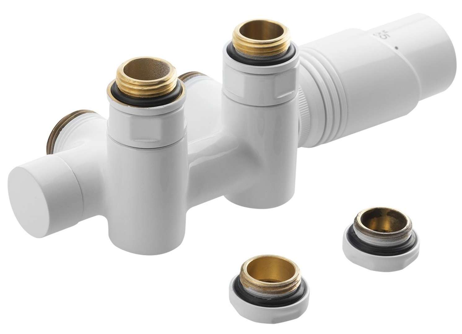 Bruckner Wicher - Thermostat-anschlussgarnitur Für Mittelanschluss 50 Mm, Weiß 600.331.4