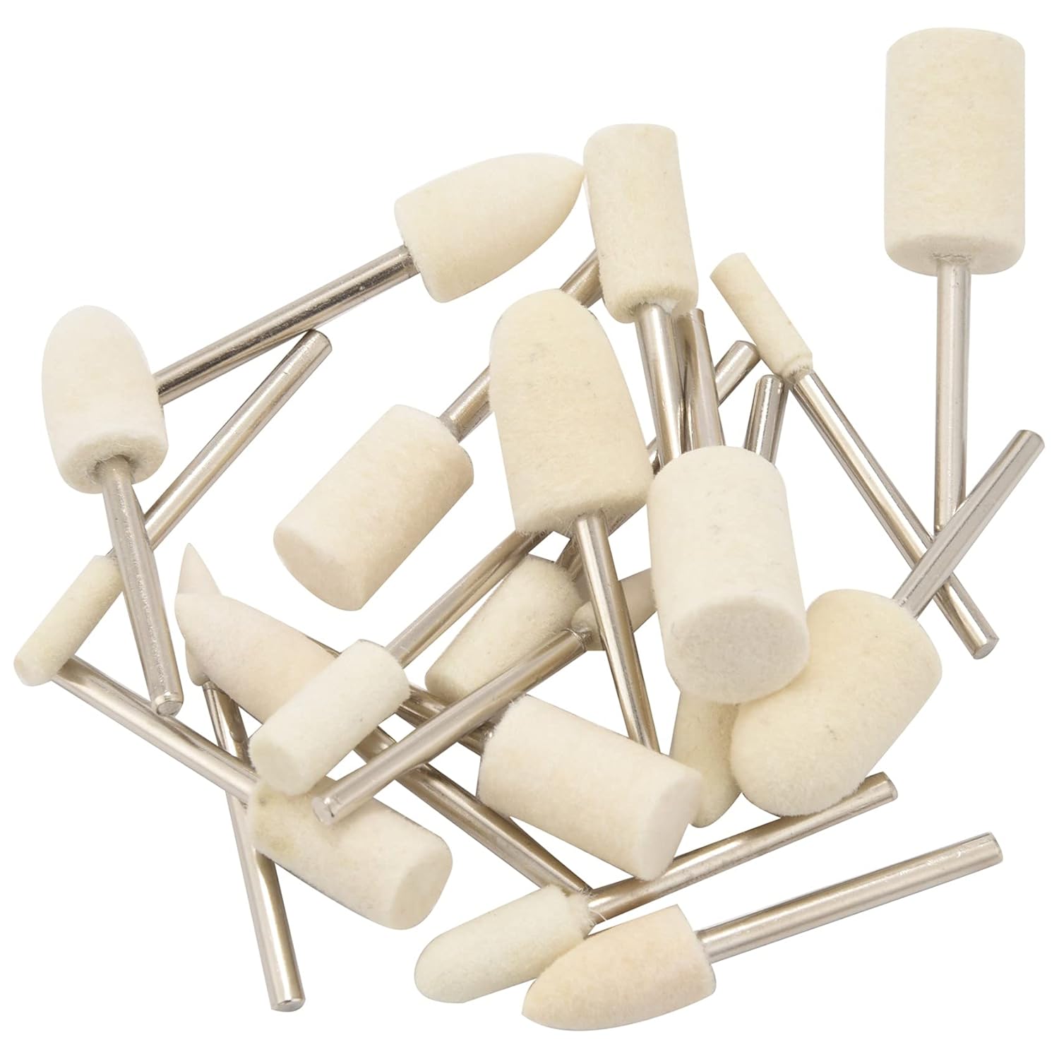 Set Mit 20 Polierdornen Aus Wollfilz Für Schleifmaschinen, Poliergeräte, Uhren, Schmuck, Rotationswerkzeuge Und Befestigungszubehör – 0,3 Cm
