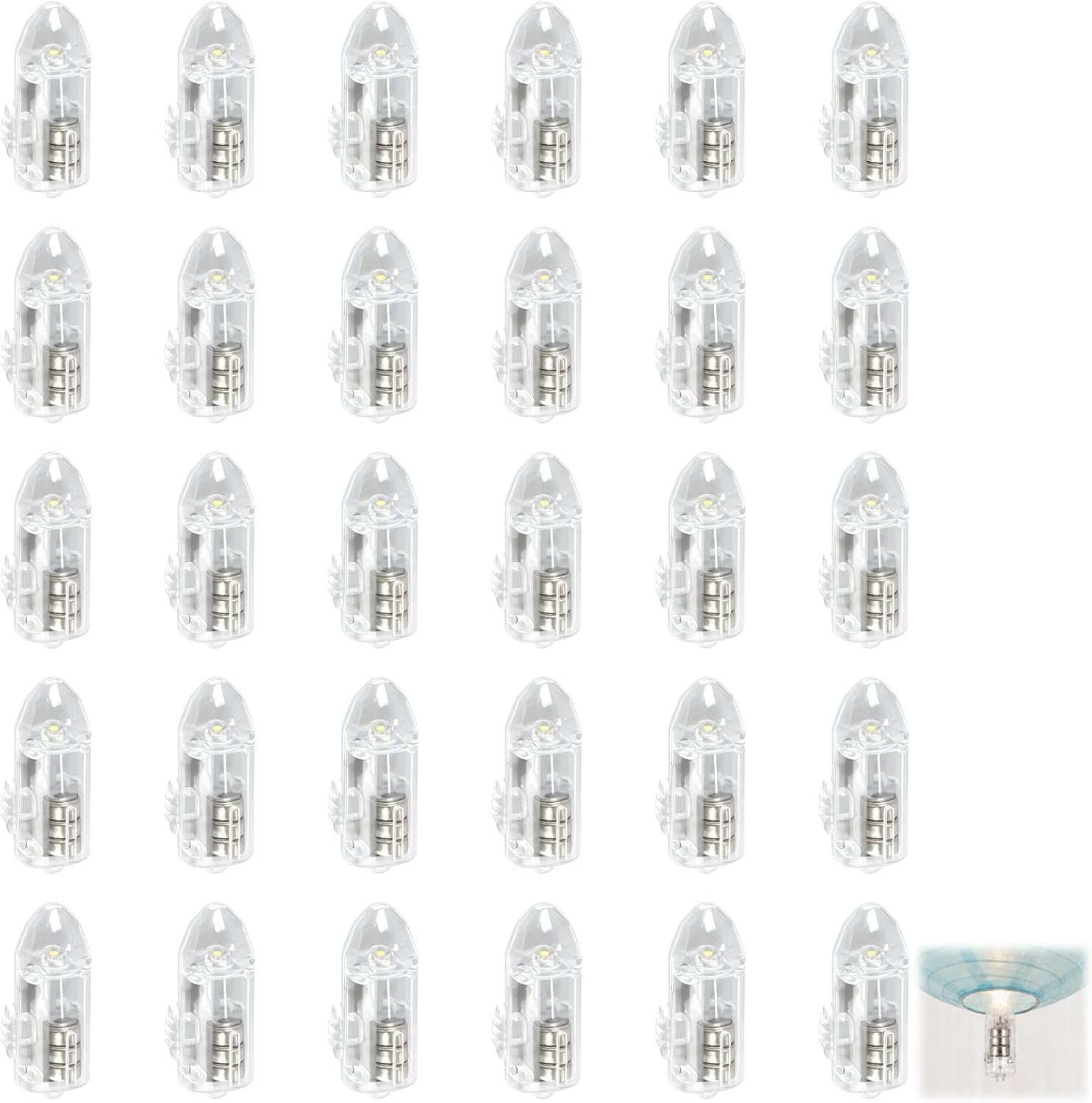 Set Mit 30 Mini-led-lichtern In Warmweiß Mit Schalter Und Haken Für Ballons, Laternen, Partys, Hochzeiten, Geburtstage, Weihnachten Und Dekorationen Größe: 3,8 X 1,6 Cm Lange Leuchtdauer