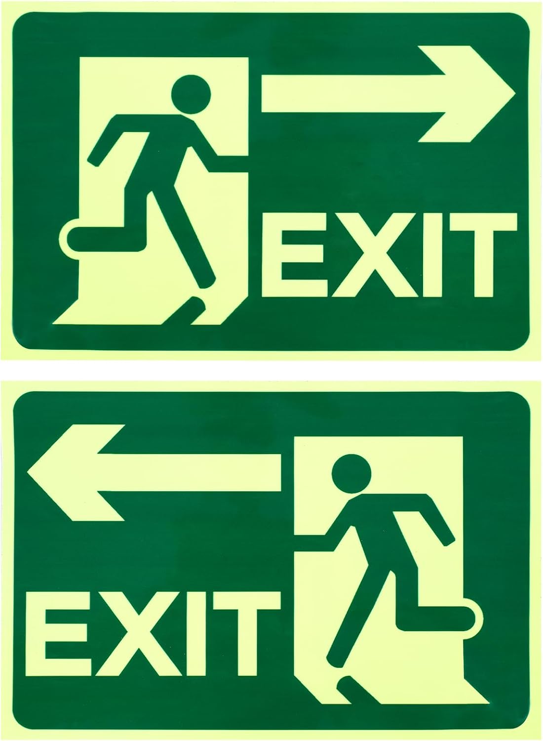Selbstklebende Notausgangsschilder 200 X 300 Mm, Beleuchteter Notausgang, Tür- Und Wandabsperrung, Brandschutzbeschilderung, Notausgang