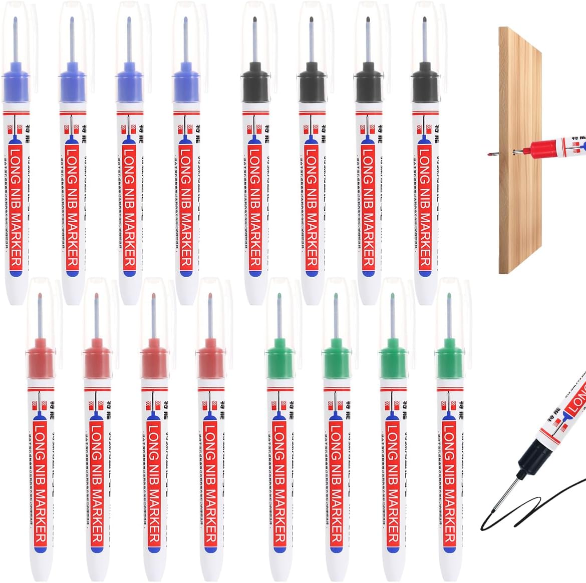16 Stück Tieflochmarker, 20 Mm Permanentmarker Mit Spitze